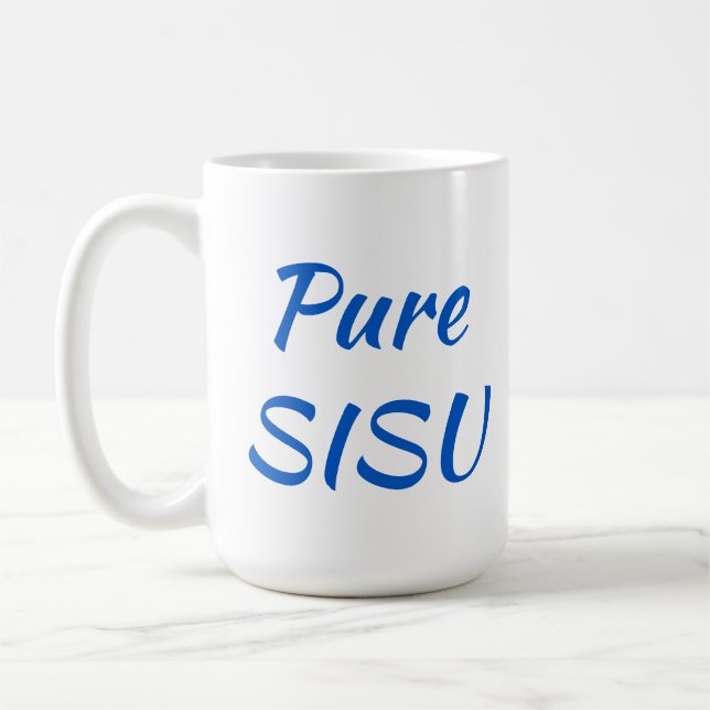 Caneca De Café Puro SISU - Café Mug Finlandês (15 oz; branco) (Esquerda)