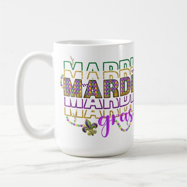 CANECA DE CAFÉ PURPEN GREEN DOURADO GLITTER OLHA MARDI GRAS (Esquerda)