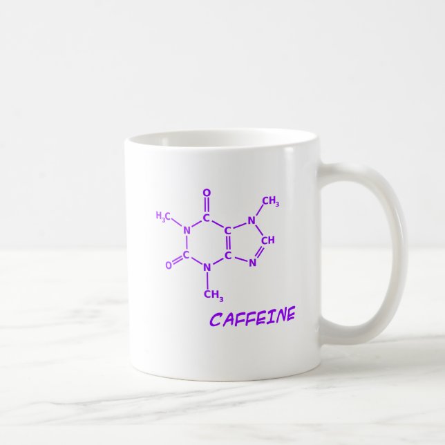 Caneca De Café Purple Caffeine Molecule Mug (Direita)