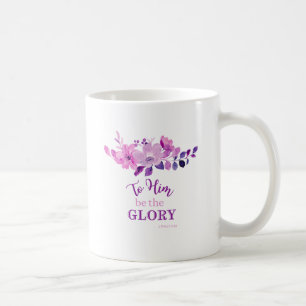 Caneca De Café Purple Christian Quote Floral