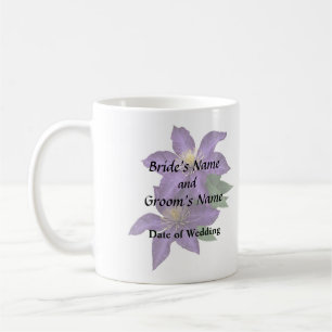 Caneca De Café Purple Clematis na Chuva