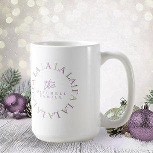 Caneca De Café Purple Green Christmas Fa La ID1009