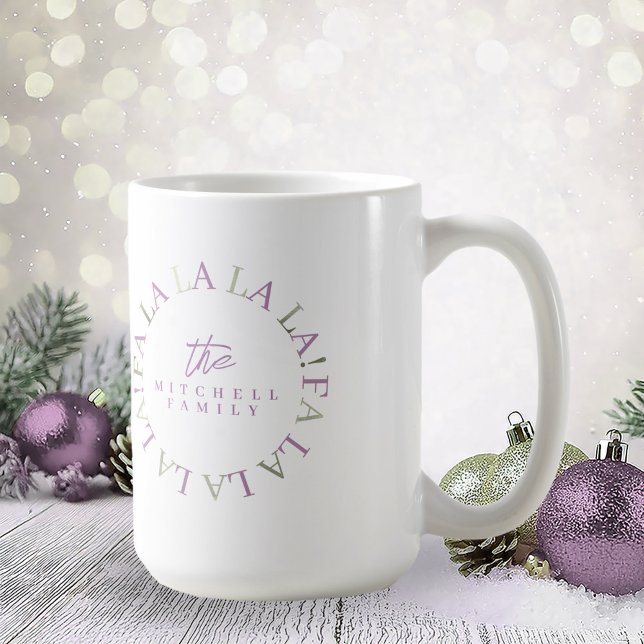 Caneca De Café Purple Green Christmas Fa La ID1009 (Criador carregado)