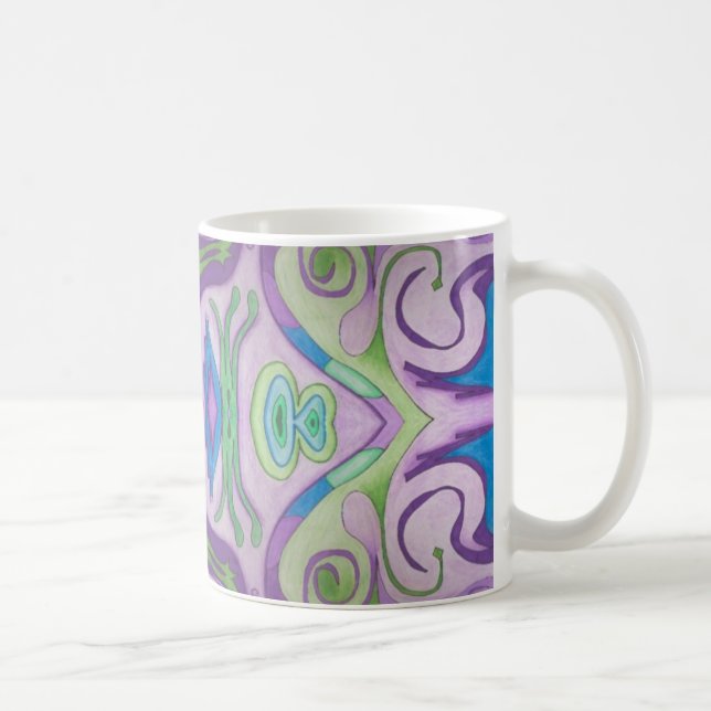 Caneca De Café Purple Green Fantasy Mug (Direita)