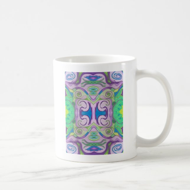 Caneca De Café Purple Green Fantasy Mug (Direita)