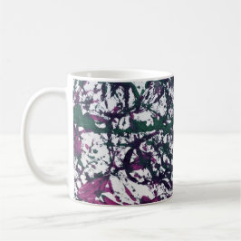 Caneca De Café Purple, Green, Pink, Marble Artwork