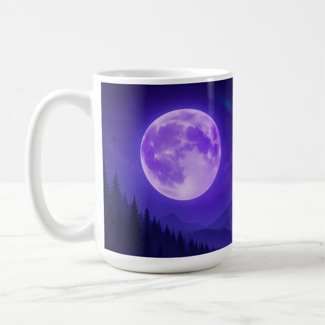Caneca De Café Purple Moon Serenity Mousepad – Midnight Mountain  (Esquerda)