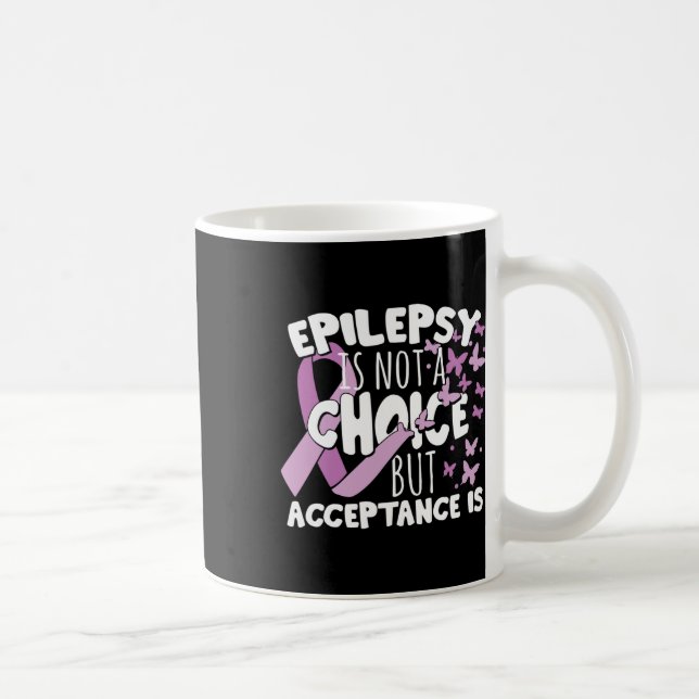 Caneca De Café Purple Ribbon Epilepsy Awareness Acceptance  (Direita)