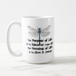 Caneca De Café Purpose of life quote talent mission dragonfly bug