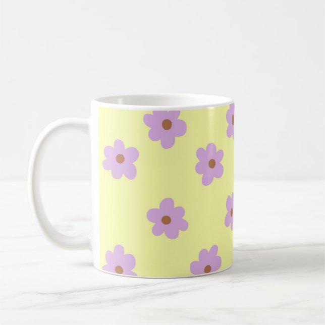 Caneca De Café Púrpura Amarelo Amarelo Retrorítico Amarelo Funky  (Esquerda)