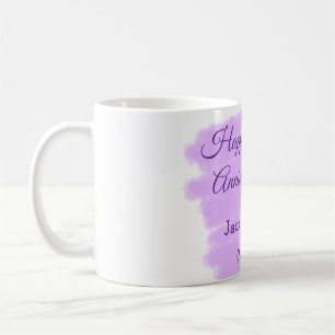 Caneca De Café Púrpura aquarela esplaquecer o 10º aniversário mod