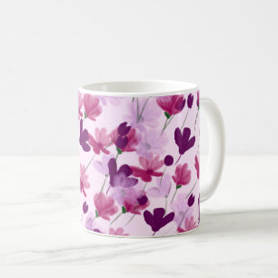 Caneca De Café Púrpura bonito E Primavera Rosa-Rosa-Mole