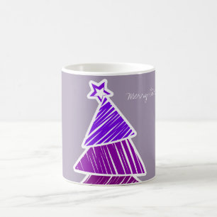 Caneca De Café Púrpura Cama de Árvore de Natal