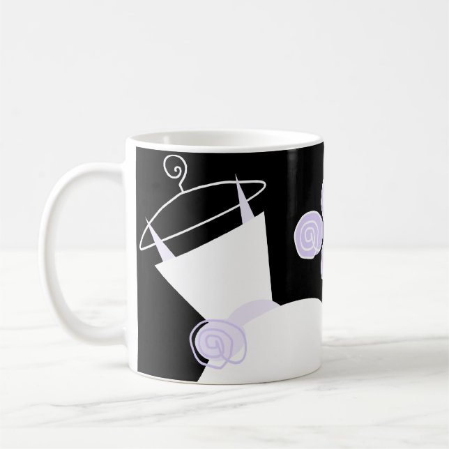 Caneca De Café Púrpura Chá de panela de Casamento preto (Esquerda)