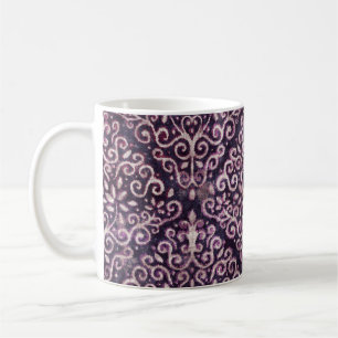 Caneca De Café Púrpura de luxo e padrão úmido bronzeado