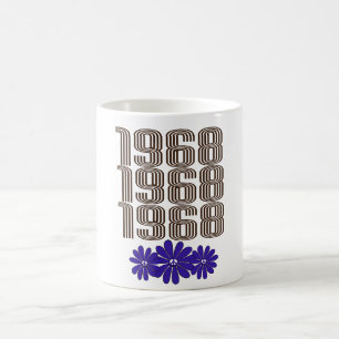 Caneca De Café Púrpura de Poder da Flor Hippie, Sinal de Paz de 1
