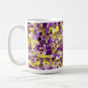 Caneca De Café Púrpura de ponto amarelo 15oz Mug