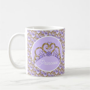 Caneca De Café Púrpura e Dourada Tiara Mug