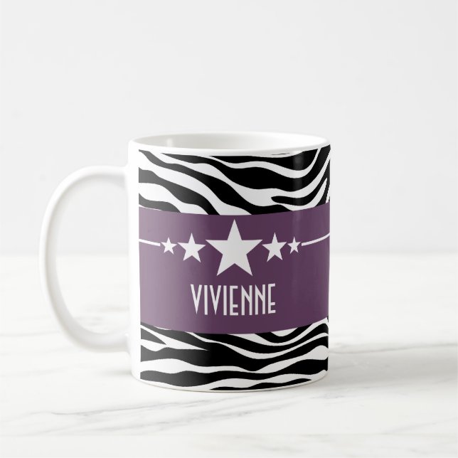 Caneca De Café Púrpura Estrela Sassata Zebra Mug (Esquerda)