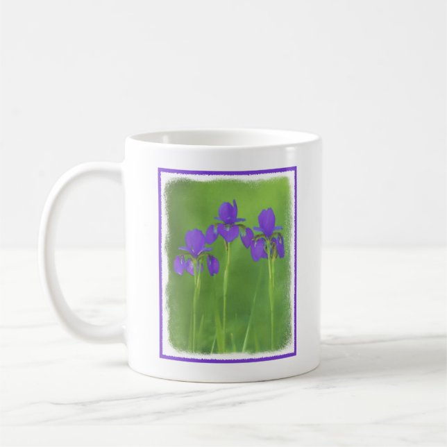 Caneca De Café Púrpura Iris - Arte Flor Original (Esquerda)