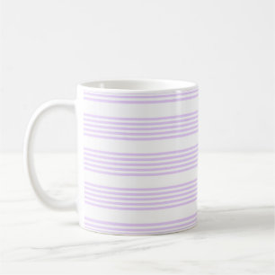 Caneca De Café Púrpura Lilac e cinco faixas brancas