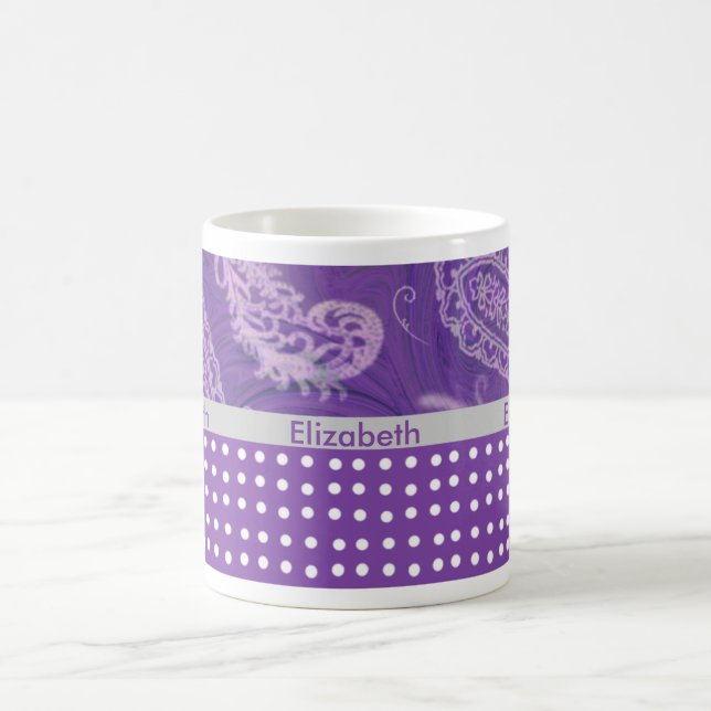 Caneca De Café Púrpura Paisley Coffee Mug (Centro)