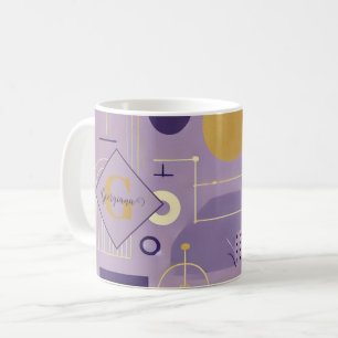 Caneca De Café Púrpura personalizada e minimalista escandinavo Do