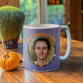 Caneca De Café Púrpura Personalizada "Trate-se à Direita"