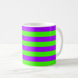 Caneca De Café Púrpura Psicodélica Elétrica E Verde De Harlequin