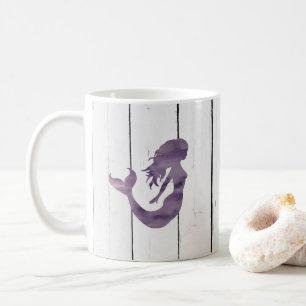Caneca De Café Púrpura Sereia Pintando Café Mug