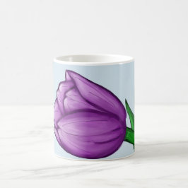 Caneca De Café Púrpura Tulip Floral Love Personalizado Blue Mugs