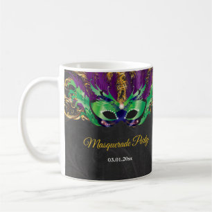Caneca De Café Púrpura Verde Noturna Mágica do Partido mascarad