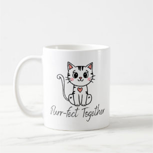 Caneca De Café Purr-fect Juntos Dia de os namorados Mug