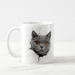 Caneca De Café Purr-Through - Gato Curioso