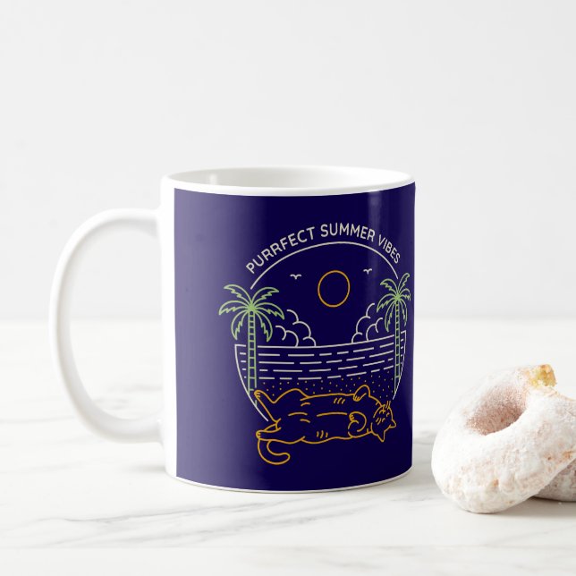 Caneca De Café Purrfect Summer Vibes (Com Donut)