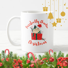 Caneca De Café Purrfectly Chaotic Christmas Funny Holiday Cat