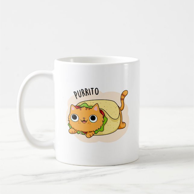 Caneca De Café Purrito Funny Cat Burrito Pun (Esquerda)