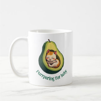 Caneca De Café Purrparing for Baby Cute Avocado Cat Pregnancy Mug