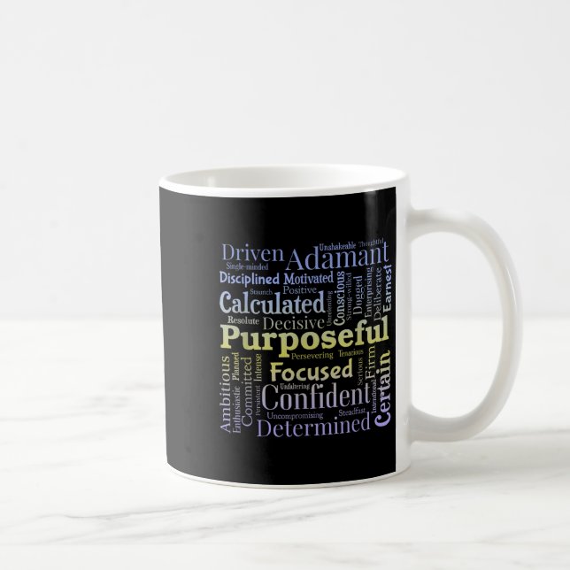 Caneca De Café Purseful Word Cloud Art Achiever Motivation Insrat (Direita)