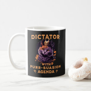 Caneca De Café Pursursion Agenda Engraçado King Cat