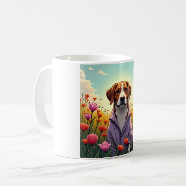 Caneca De Café Puta roxa na flor (Frente Esquerda)