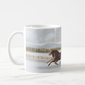 Caneca de café puxado a cavalo do trenó