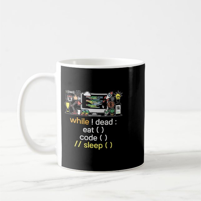 Caneca De Café Python Lover Computer Science Programador Python E (Esquerda)