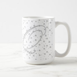 Caneca De Café Q Monograma inicial Impressão de diamantes brancos