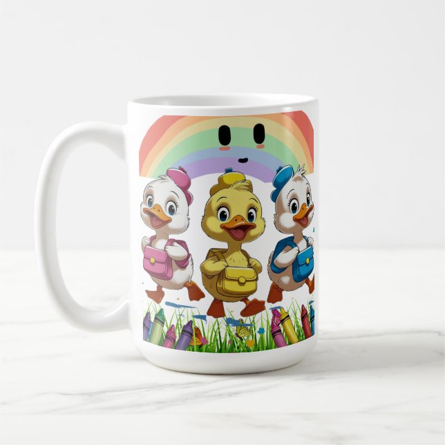 Caneca De Café "Quacking into Kindergarten!" – Cute Duck Back-to- (Esquerda)