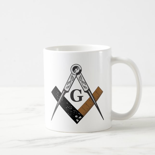 Caneca De Café Quadrado e compasso maçónicos (Direita)