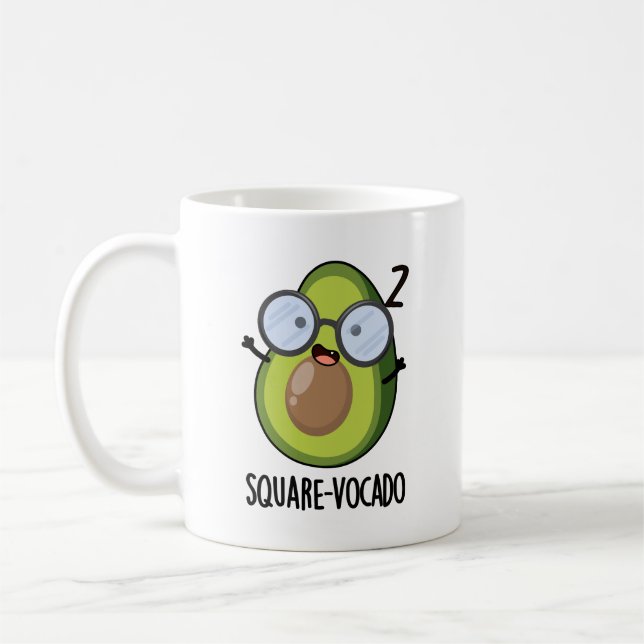 Caneca De Café Quadrado Engraçado Engraçado Avocado Pun (Esquerda)
