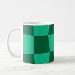 Caneca De Café Quadrado Xadrez Verde Padrão Sem Costura 