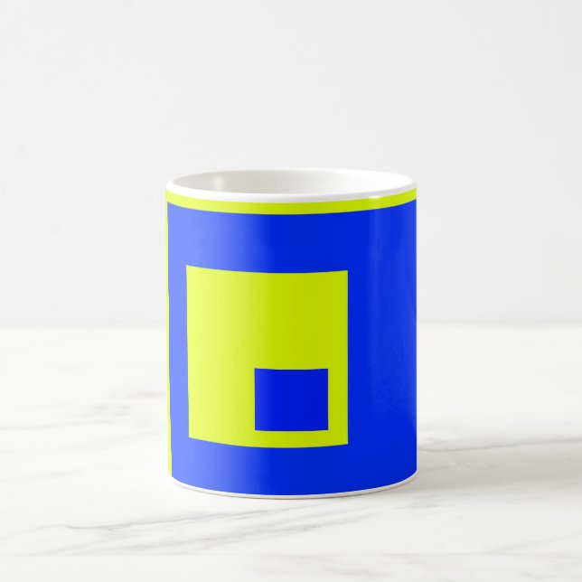 Caneca De Café Quadrados amarelos e azuis (Centro)
