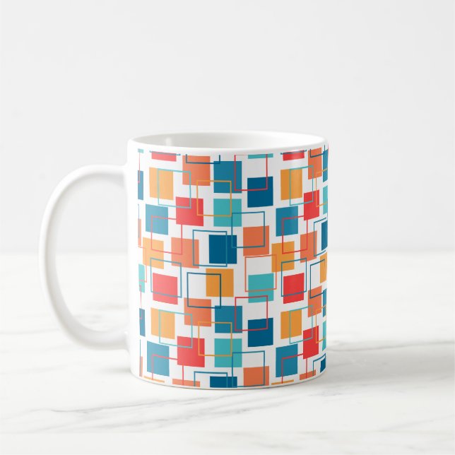 Caneca De Café Quadrados e contornos (Esquerda)